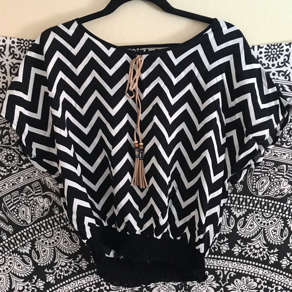 Chevron printed top